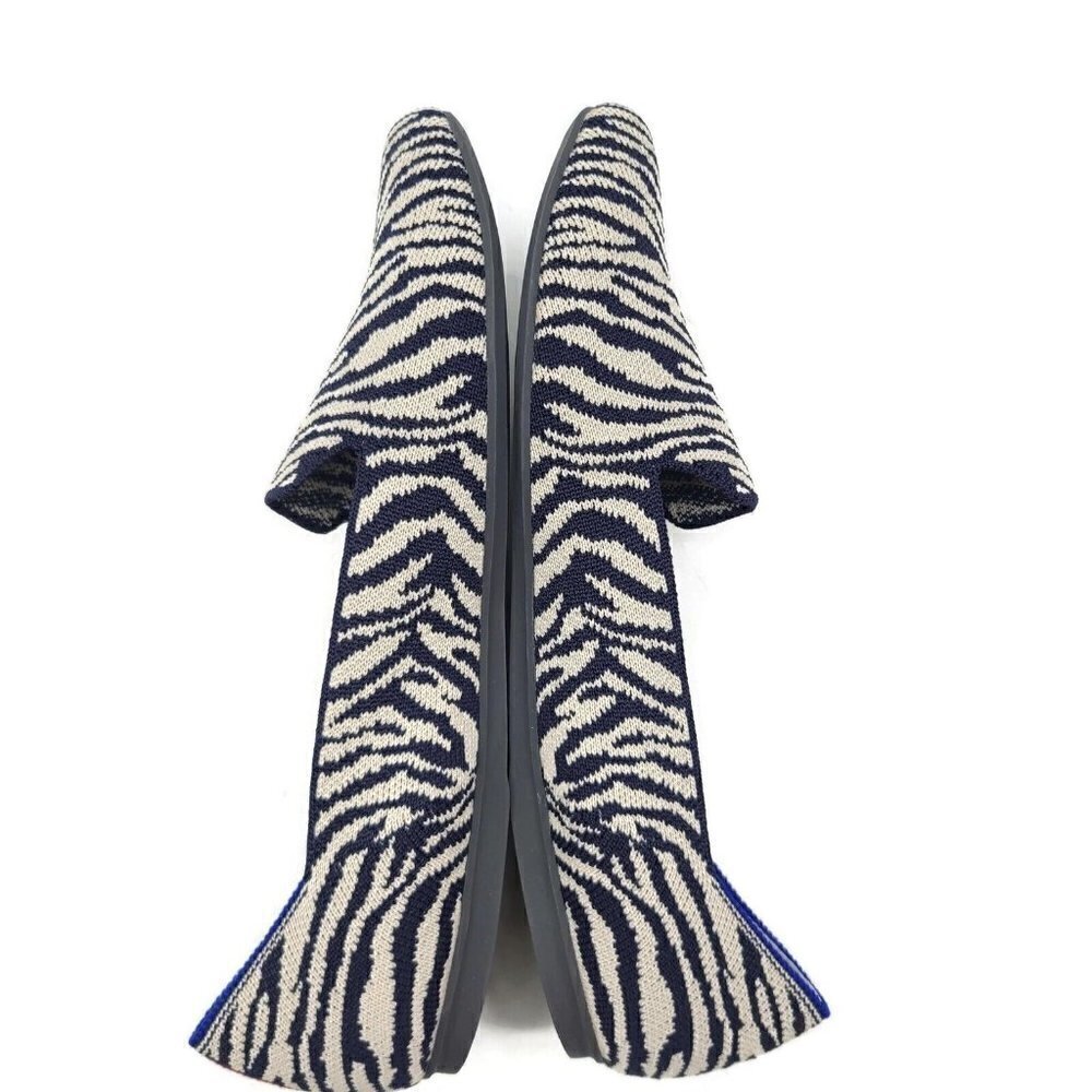 New Rothy's The Loafer Zebra Womens 10.5 Flats Shoes Navy Blue - Picture 4 of 8